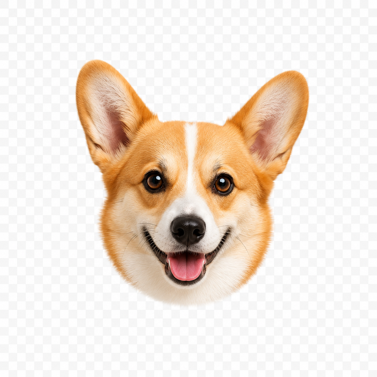 Pequeno ícone de cabeça de cachorro corgi para elemento flutuante decorativo